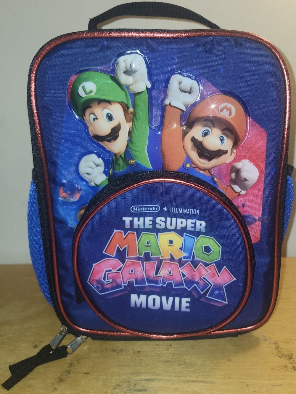 Super Mario Galaxy Movie Insulated Lunch Box Mario Luigi Kids Lunch Bag Blue